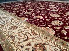 EXQUISITE SILK &WOOL MAHAL DESIGN RUG 8.9x12.2