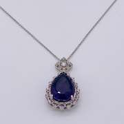 14kt Gold, Amethyst, & Diamond Pendant Necklace