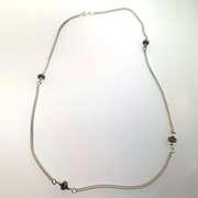Sterling Silver necklace with purple beads