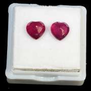 Two Natural Blood Pigeon Red Heart Cut Ruby Loose Gemstones