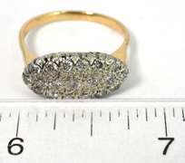 Antique-Style 0.75CTW Diamond Cluster Ring in 14KT 2-Tone Gold