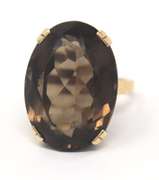 Charming Oval Shaped Cut Natural Smokey Quartz Ring