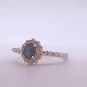 14kt Gold, Blue Sapphire, & Diamond Cocktail Ring