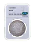 MS63 1878-CC Morgan Silver Dollar - CAC - Graded NGC