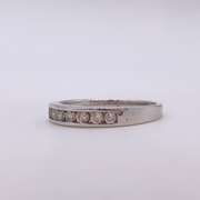 14kt Solid White Gold Diamond Band Ring