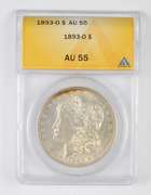 AU55 1893-O Morgan Silver Dollar - Graded ANACS
