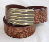 Casual Leather Belt 1 1/2 Inch Wide, Made In Italy
