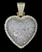 Pave Diamond Heart Pendant in Gold
