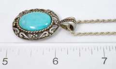 Lovely Turquoise Necklace in Sterling Silver