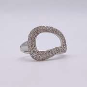 14kt Solid White Gold Diamond Band Ring