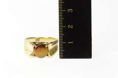 14K Yellow Gold 1960's Retro Tiger's Eye Statement Ring