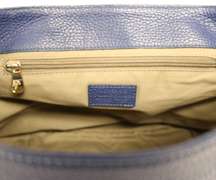 Authentic Versace Medusa Leather Blue Pebbled Shoulder Bag