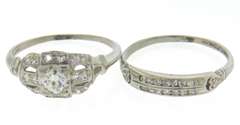 Dazzling Platinum Vintage Wedding Set