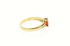 14K Yellow Gold Oval Spessartite Garnet Diamond Accent Ring