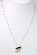 Dual Dragonflies Necklace in Sterling Silver
