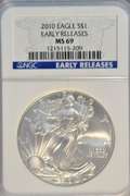 Super 2010 $1 Silver Eagle EARLY RELEASES. NGC MS69