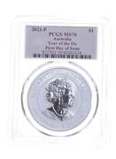 MS70 2021-P Australia 1 Dollar - Year Of Ox First Day Of Issue - PCGS
