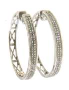 Dazzling White Gold Diamond Hoop Earrings