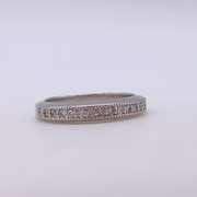 14kt Solid White Gold Diamond Band Ring