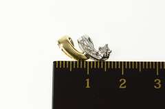 10K Yellow Gold Two Tone Diamond Twist Spiral Classic Pendant