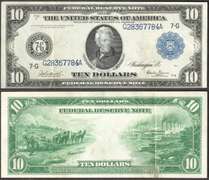 $10 1914 FRN, Fr. 929 Burke-Glass About Uncirculated