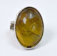 Interesting Brown Stone Ring in Sterling Silver