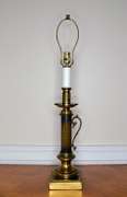 Vintage 3 Way Brass Handled Column Table Lamp
