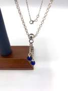 Sterling silver necklace with blue and silver beads