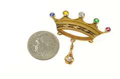 14K Yellow Gold Order of the Eastern Star Diamond Crown Pin/Brooch