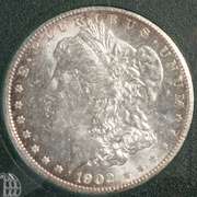 1902 O Frosty White Toned Rim Unc Morgan Dollar