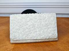Vintage Beaded Envelope Clutch Handmade in Hong Kong