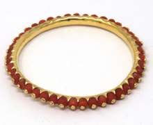 Impressive 21kt Coral Bangle Bracelet