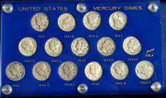 United States Mercury Dimes 1941-1945 (P, D, And S) $1.50 Face Value