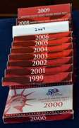 United States Mint Silver Proof Sets. 2000-2009