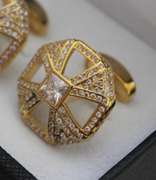 Handsome Pair Jeweled Style Cufflinks By Carelli