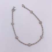 14kt Solid White Gold & Diamond Tennis Bracelet