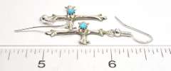 Sterling Silver Cross Earrings with Turquoise