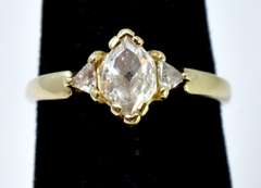 Marquise & Trillion Cut Diamond Ring, 14KT