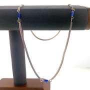 Sterling silver necklace with blue beads