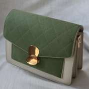 Designer Style Two Tone Velvet and Leather Bag