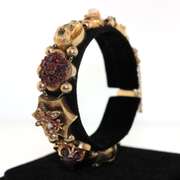 Very Rare Vintage 14KT Nature Motif Bracelet with Mixed Gems in Gold