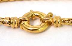 Smooth Round Wheat Chain Bracelet in 14KT Yellow Gold