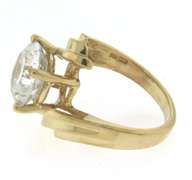 Dazzling Round Cubic Zirconia Yellow Gold Ring