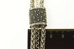 Sterling Silver Michael Dawkins Layered Chain Ornate Bracelet