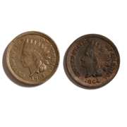 Sharp 1863 CN & 1864 Bronze Indian Cents