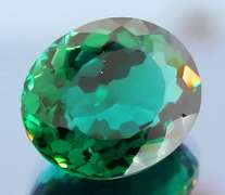 Heavy 26.69ct created emerald green Amethyst