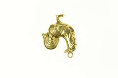 14K Yellow Gold 3D Rooster Farm Animal Morning Symbol Charm/Pendant