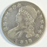 Scarce 1818/7 Capped Bust Half Dollar. Appealing