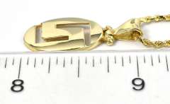 Curious Greek Key Necklace in 14KT Yellow Gold