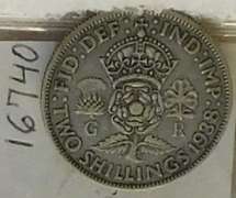 Great Brit:  Sil. (500) 1938 2 Shilling, Geo VI